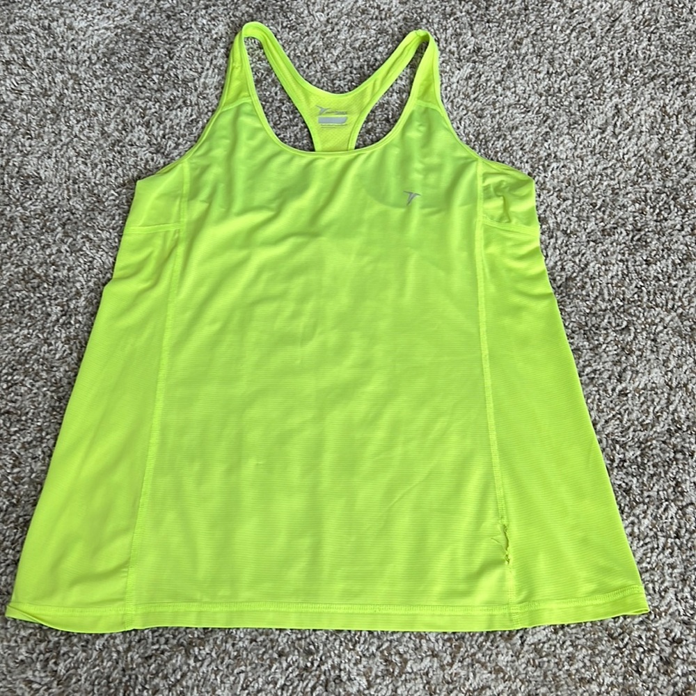 Neon yellow old navy razor back tank